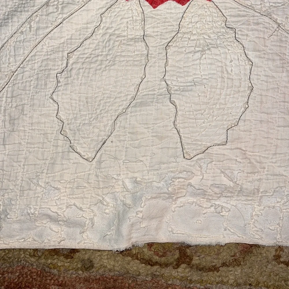 Antique handmade quilt 82” x 66” hand stitched patchwork